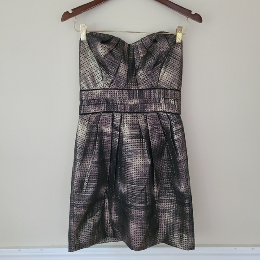 Laila Black And Gold Strapless Dress - Picture 8 of 8